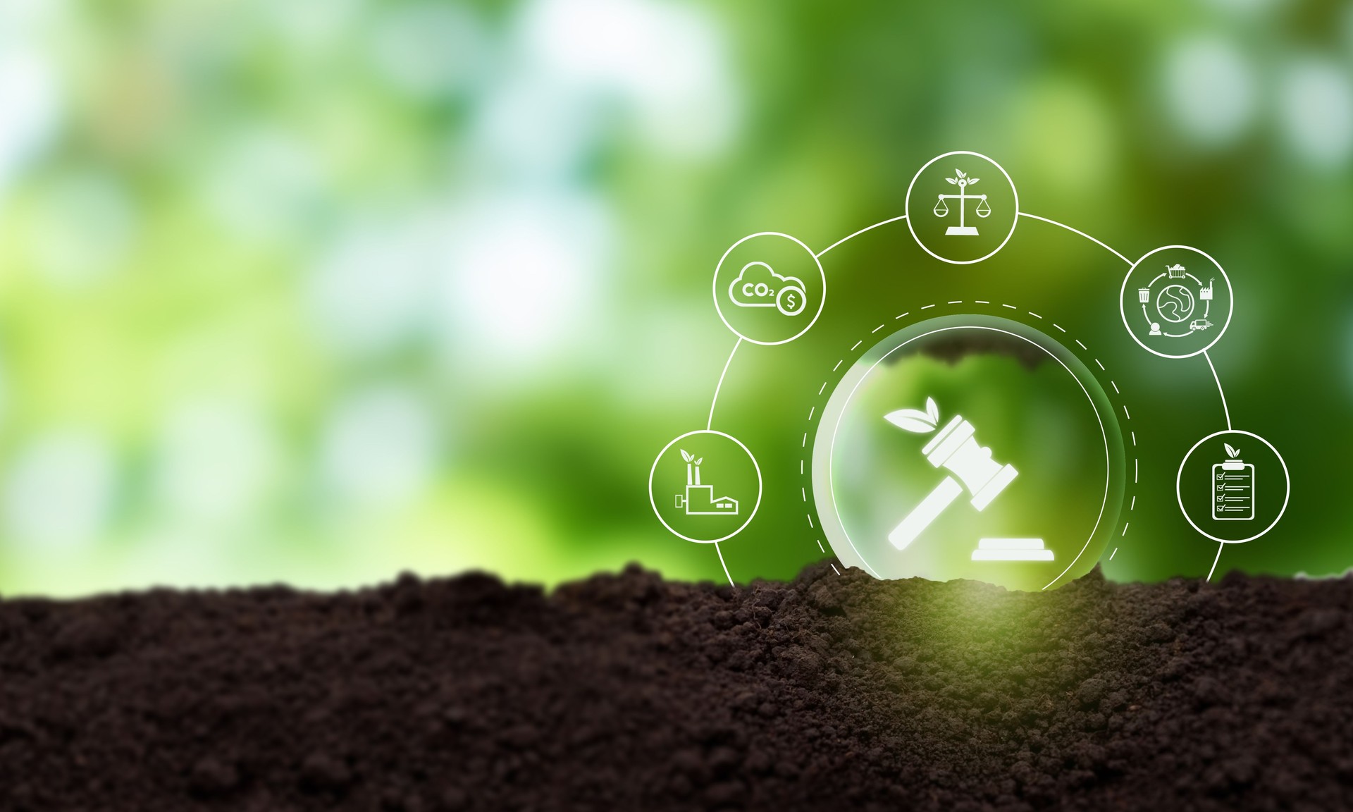 International environmental law concept. Climate or environmental justice. Environmental regulations for sustainable business corporate and industry. International law for environmental protection.