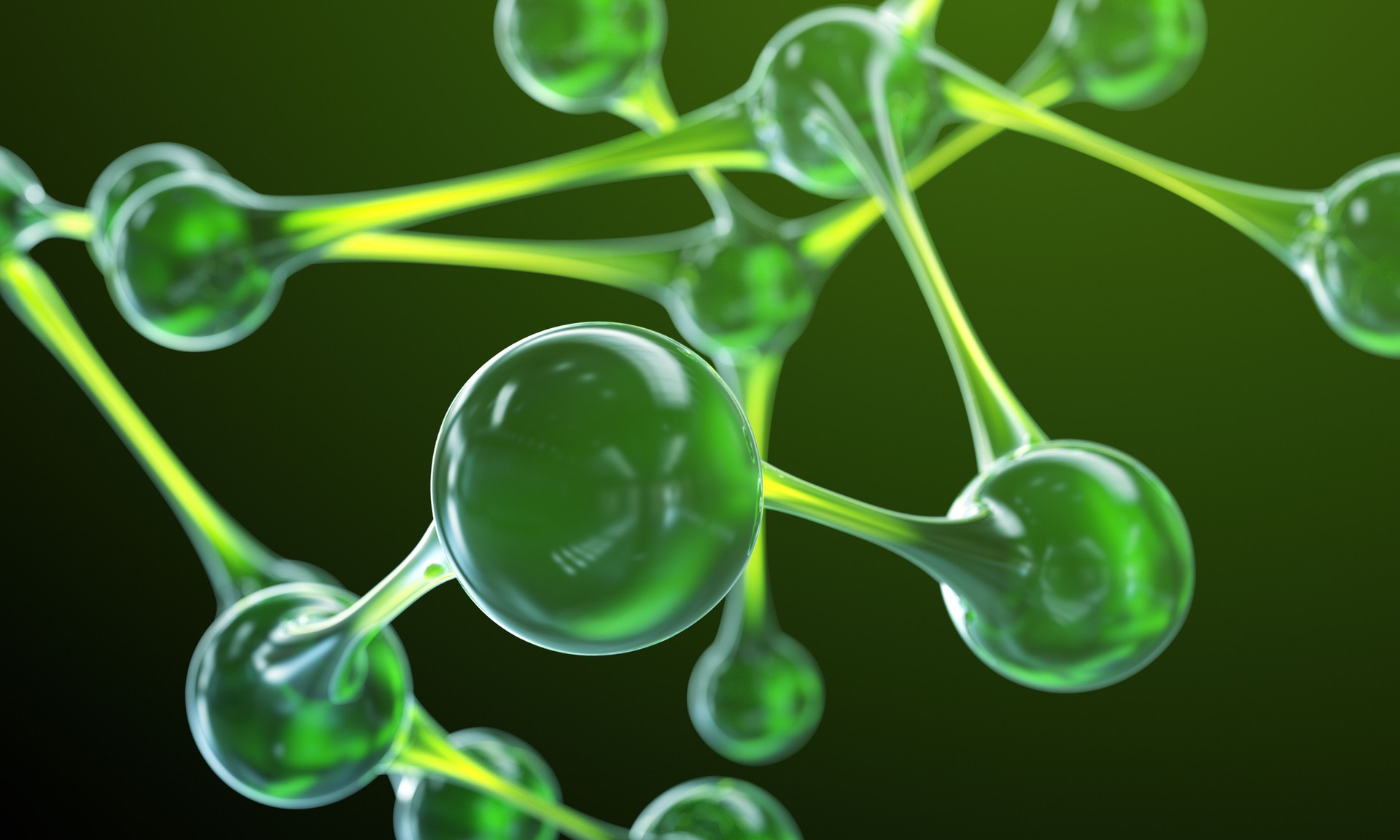 Science or medical concept. Molecular structure on dark background